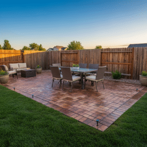 stamped concrete patio pueblo