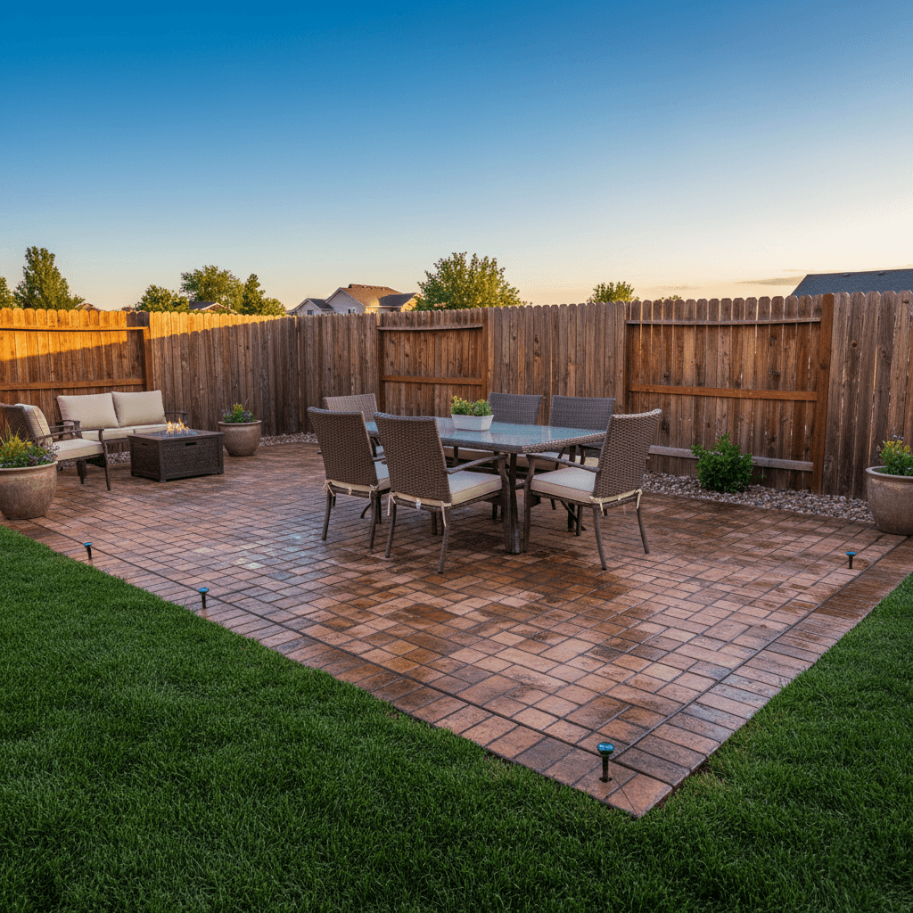 stamped concrete patio pueblo