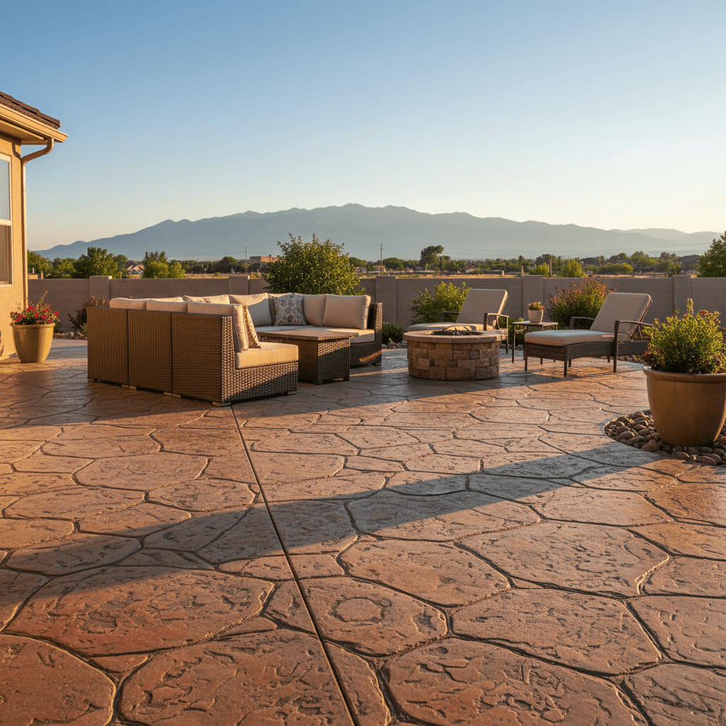 stamped concrete pueblo