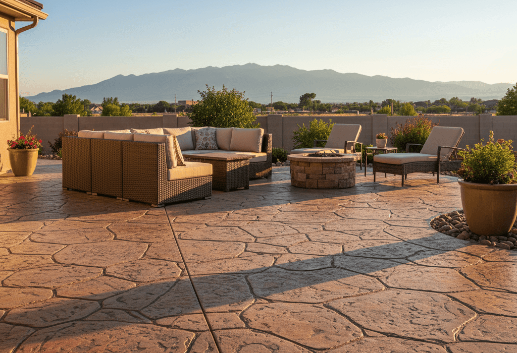 stamped concrete pueblo